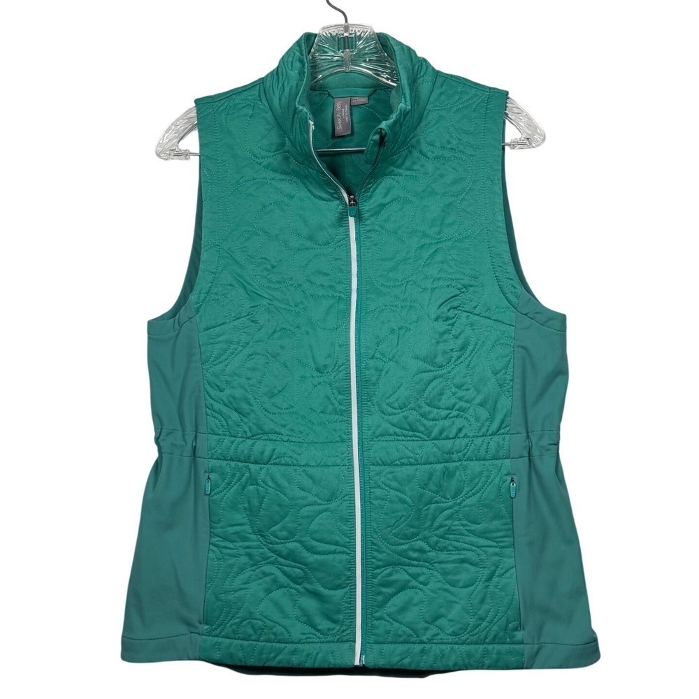 SWEATY BETTY Thermal Quilted Women's Running Vest, Emerald Green, Size 6
